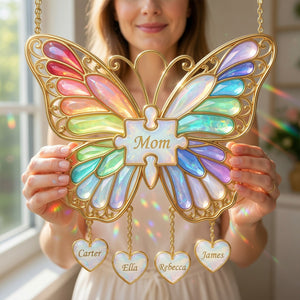 Butterfly Mom Suncatcher Ornament - Personalized Gifts For Mother's Day 01nalu170326-Homacus