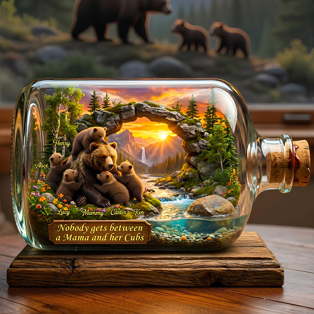 Mama Bear And Kids In Miniature Ecosystem Acrylic Plaque - Personalized Gifts For Mothers 01todt270426-Homacus