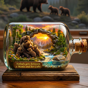 Mama Bear And Kids In Miniature Ecosystem Acrylic Plaque - Personalized Gifts For Mothers 01todt270426-Homacus