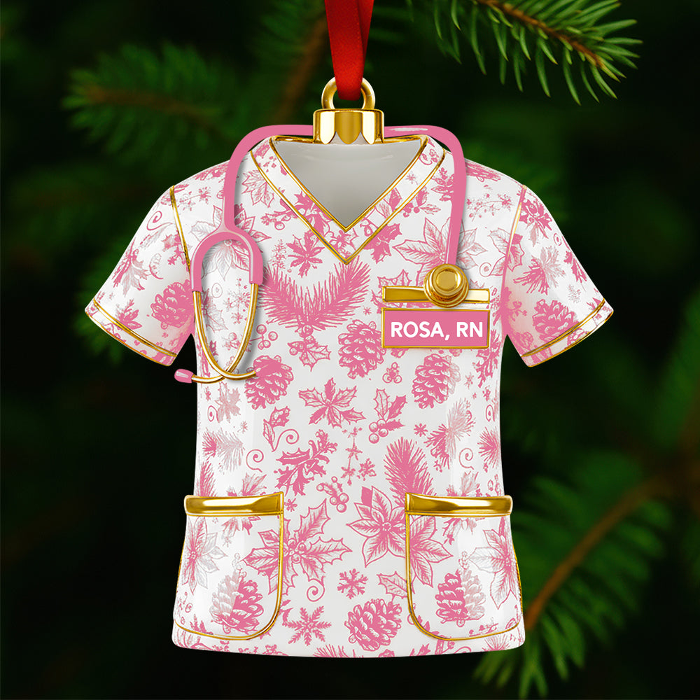 Nurse Toile de Jouy Acrylic Ornament - Personalized Christmas Gifts For Nurse 05PGDT300925-Homacus
