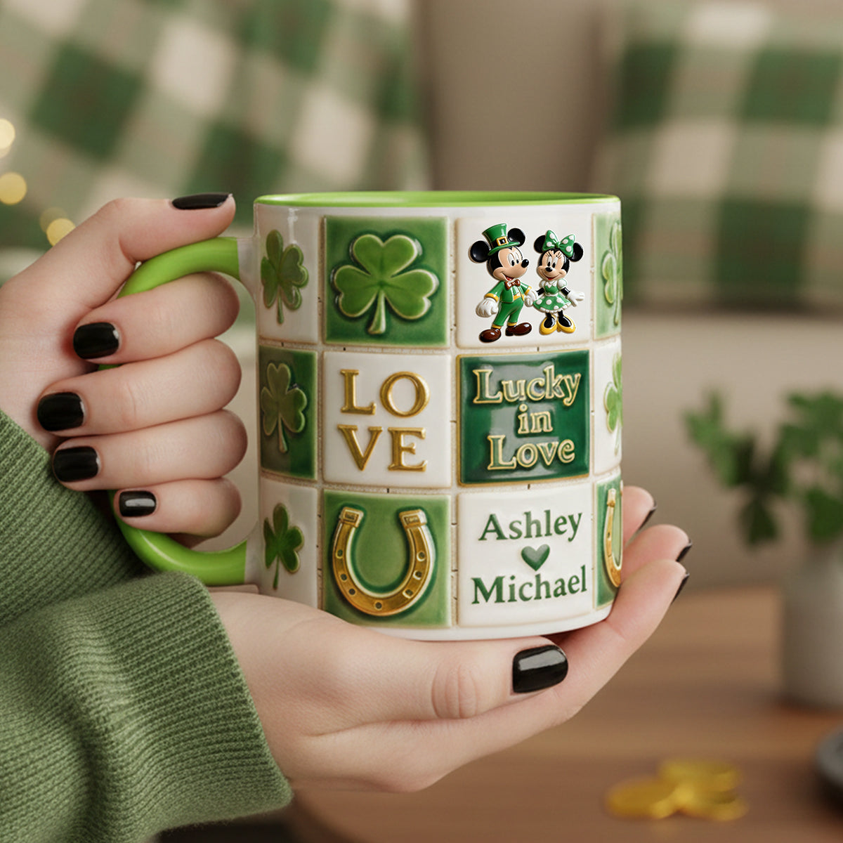 Lucky In Love Couple Coffee Mug - Personalized Patrick's Day Gifts For Couples 03PGTA060226-Homacus
