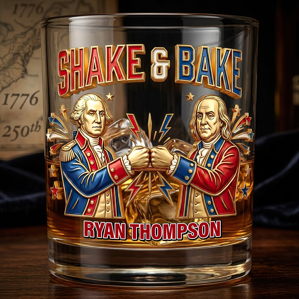 USA 250th Years Round Glass - Personalized Funny Gifts 02nadt080626-Homacus