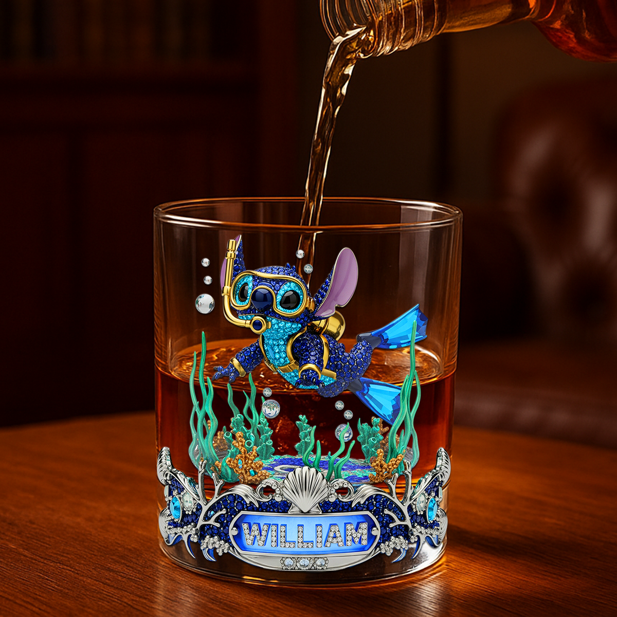 Scuba Diving Alien Drinking Glass - Personalized Gifts For Scuba Divers 03TGLU270825-Homacus