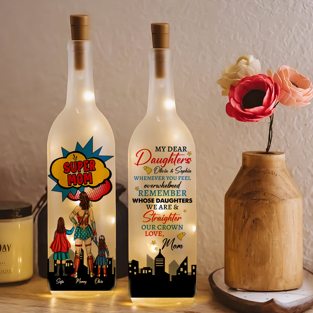 Personalized Gifts For Mom Bottle Lamp Mom And Daughters 05XQMH270225PA-Homacus