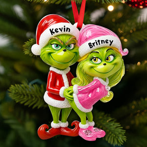 Green Couple Christmas Ornament Personalized Gifts For Couple 03DTDT130925-Homacus