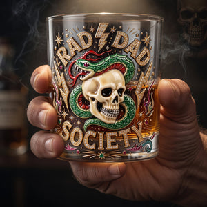 Bold Badass Dad Round Glass - Personalized Gift For Dads 06TYDT080526-Homacus