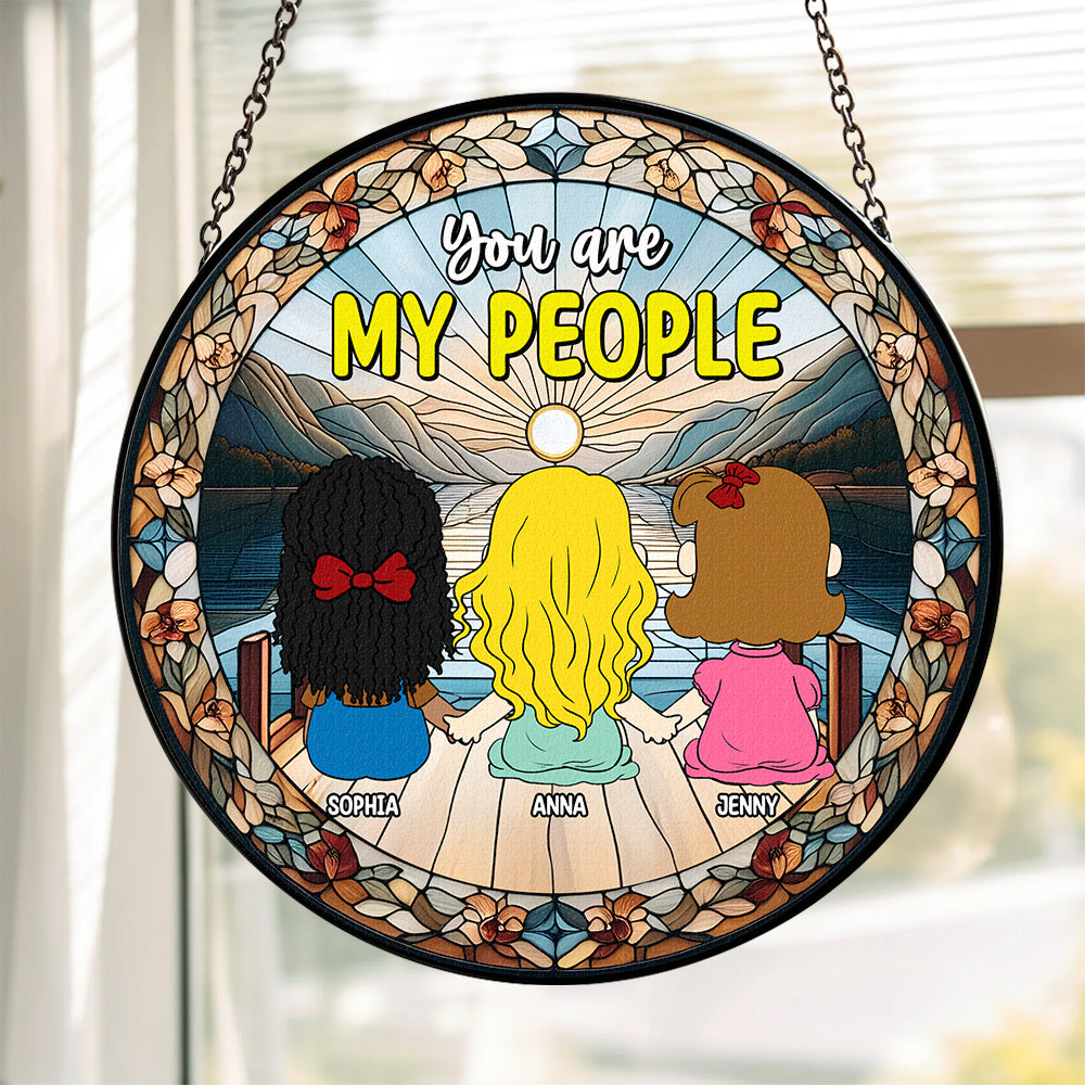 Personalized Gifts For Friends Stained Glass Ornament 03qhtn071224hg You Are My People-Homacus