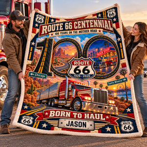 Trucking On Legendary Road Blanket - Personalized Gifts For Truckers 07halu091026-Homacus