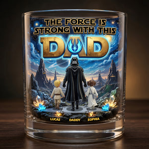 The Best Warrior Dad And Kids Drinking Glass - Personalized Gifts For Dads 01tytn220526-Homacus