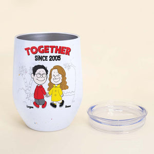 Personalized Gifts For Couple Wine Tumbler Year Of Annoying Each Other-Homacus