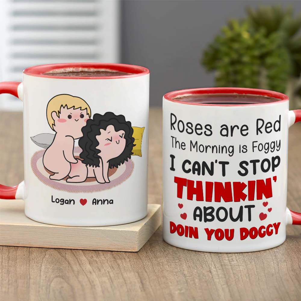 Roses Are Red, Personalized Mug, Gift For Naughty Couple-Homacus