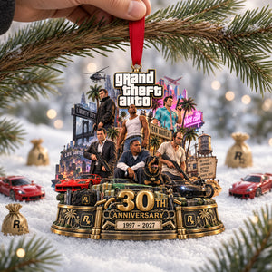 30th Anniversary Neon City Ornament - Personalized Gifts For Gamers 04nalu180926