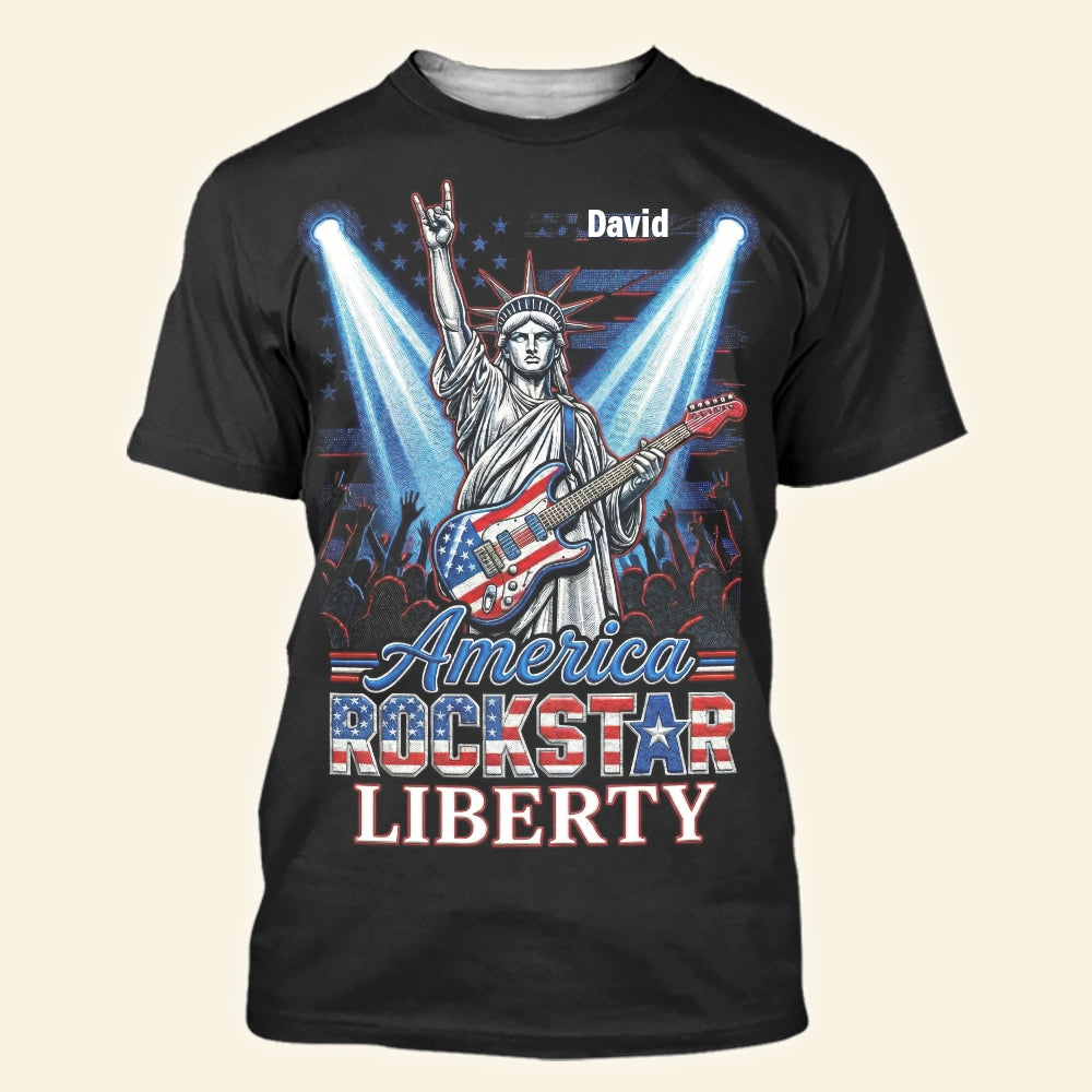 Patriotic Guitar Rockstar Shirt Personalized Gifts 03PAQN060426-Homacus