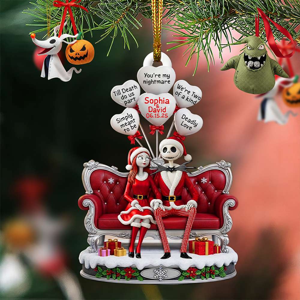 Hauntingly Sweet Couple Christmas Ornament - Personalized Anniversary Gifts For Couple 03TOLU130825-Homacus