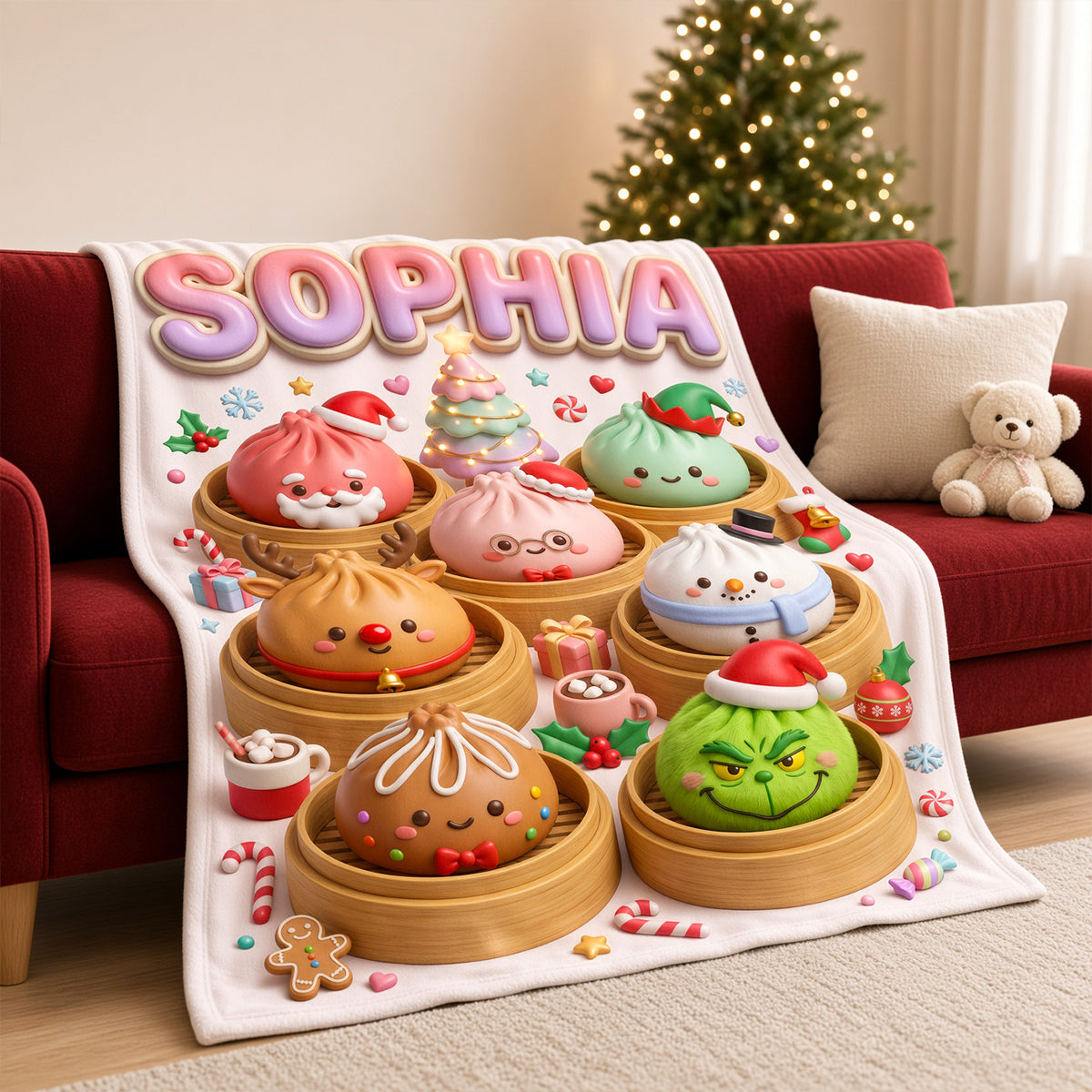 Lovely Dumpling Blanket - Personalized Christmas Gifts 02nadh011026
