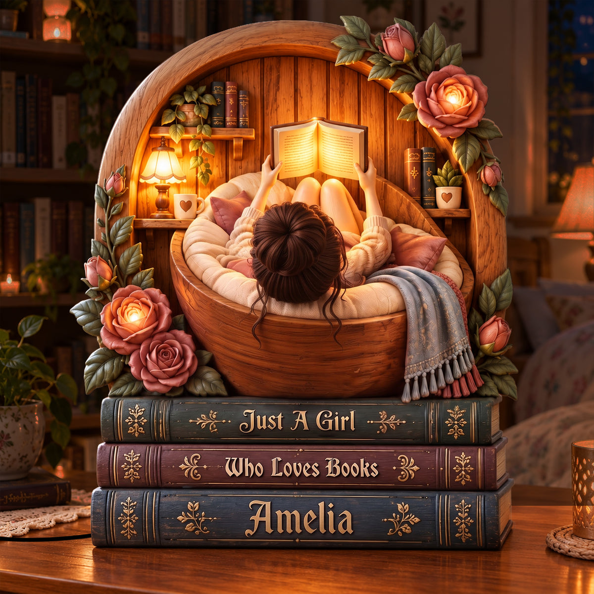 Book Lover Light Box - Personalized Gifts For Bookworm Acrylic Light Box 01PALU110926