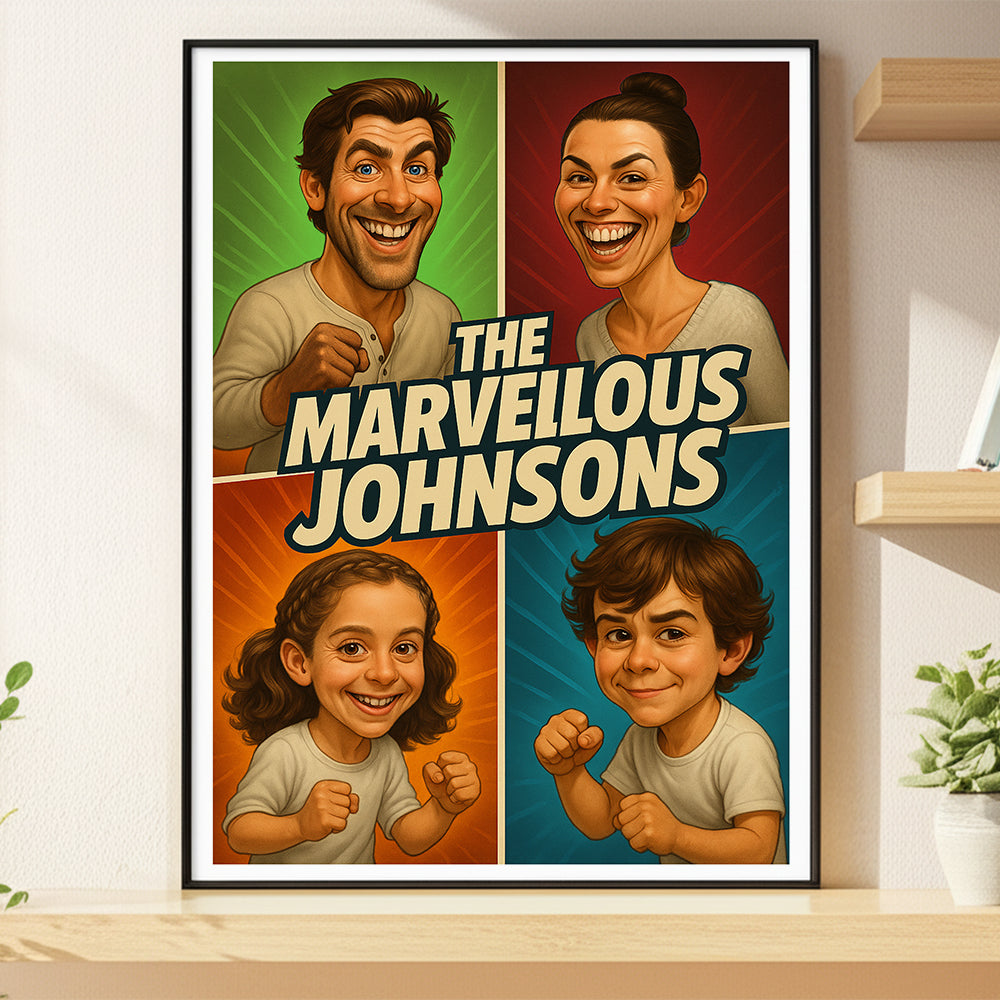 Custom Caricature Photo Personalized Gifts For Family 05natn210825-Homacus