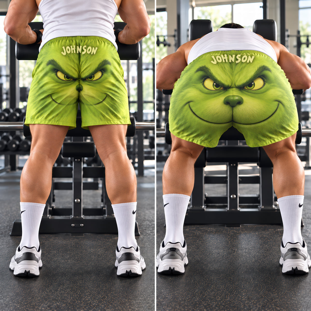 Holiday Character Men's Beach Shorts - Personalized Gift For Him 05QHQN210926
