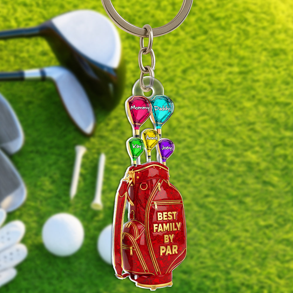 Best Family By Par Acrylic Keychain - Personalized Gifts For Golf Family 01OHLU060625-Homacus