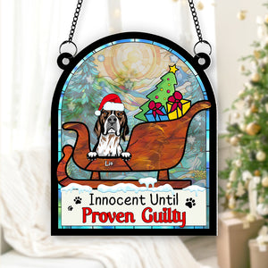 Personalized Gifts For Dog Lovers Suncatcher Ornament 042hutn190724 Naughty Dog Christmas-Homacus