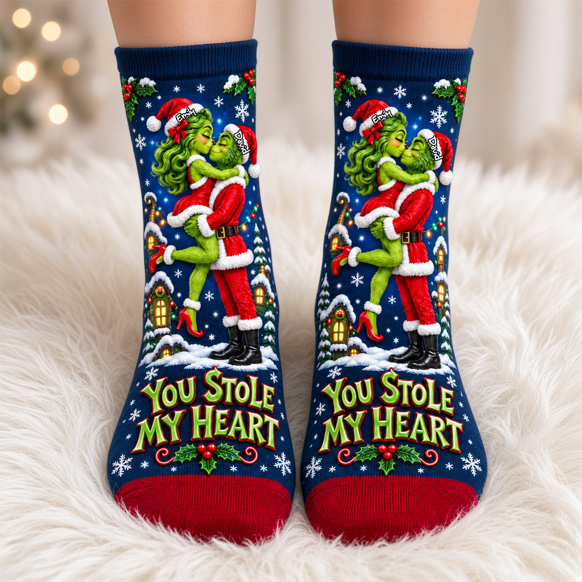 You Stole My Heart Middle Tube Socks - Personalized Gifts For Couple Socks 09TYDH170926