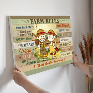 Personalized Gifts For Farmer Couples Canvas Print Farm Rules 02KALU150125HG-Homacus