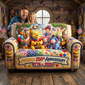 America 250th Anniversary Cartoon Friends Sofa Cover - Personalized Gifts 01tyta220626-Homacus