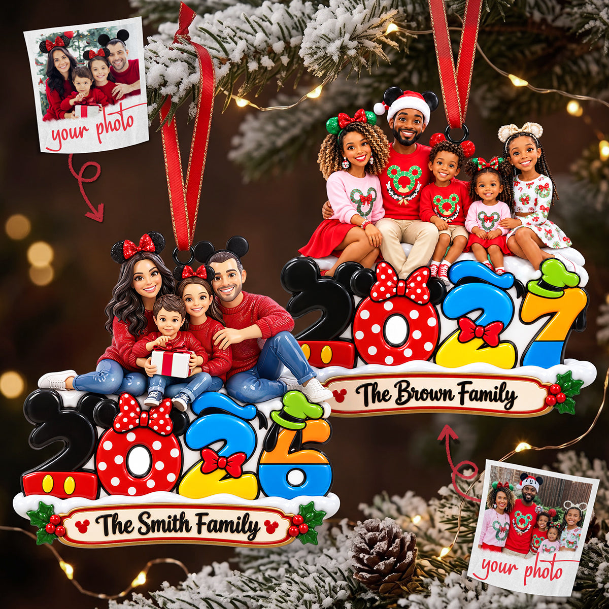 Family Memories Christmas Ornament - Personalized Custom Photo Gift For Family 03HUTA110926-Homacus