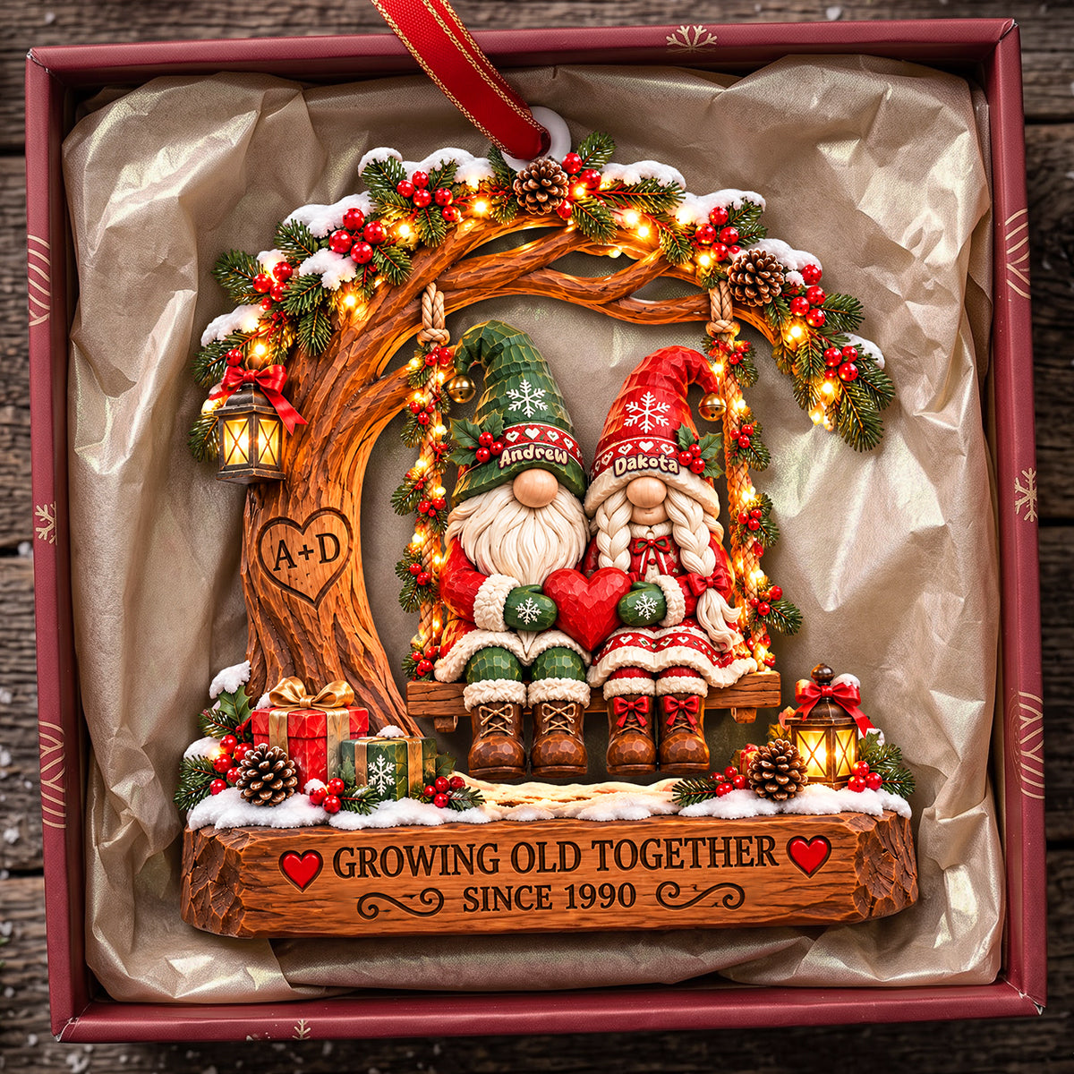Forever Together Old Couple Ornament - Personalized Christmas Gifts For Couple 06tyta061026-Homacus