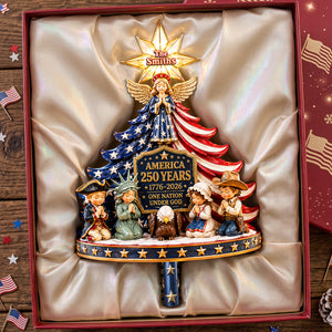 A Pray For America Christmas Tree Topper - Personalized Gifts For Patriots 03QHTA220826-Homacus