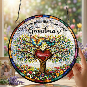 Butterfly Family Tree Suncatcher Ornament - Personalized Gifts For Grandma 06tymg040326-Homacus