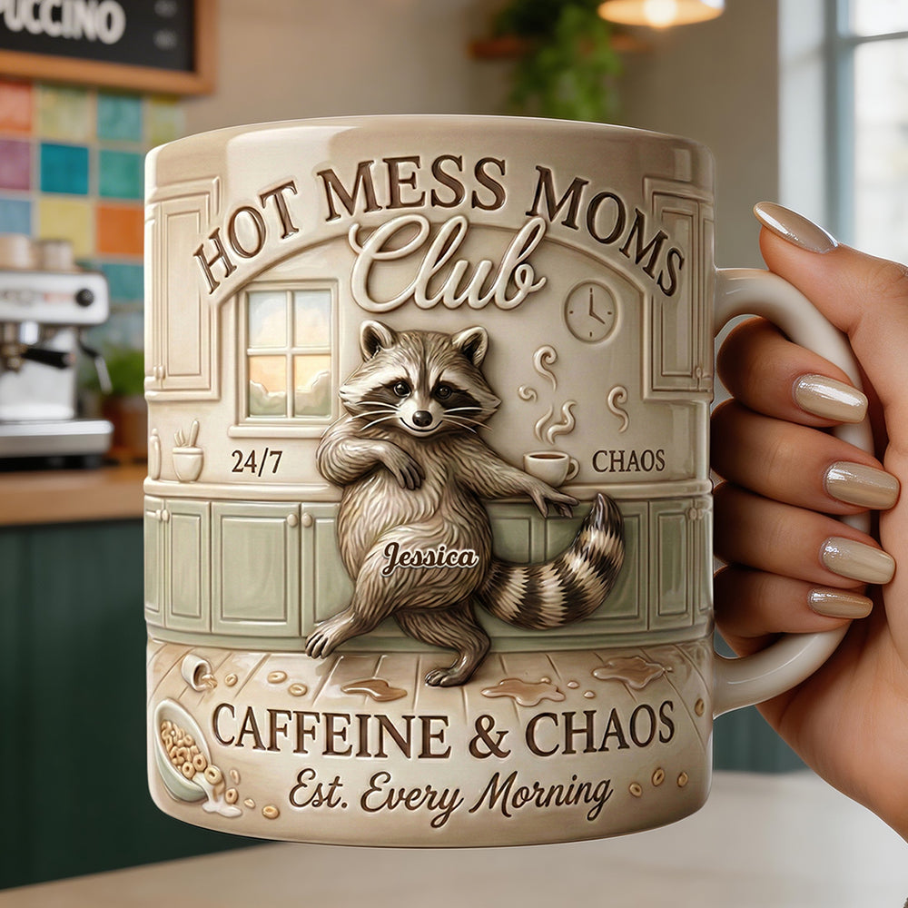 Hot Mess Raccoon Mom, Personalized Gifts For Mom 01QHDT280226-Homacus