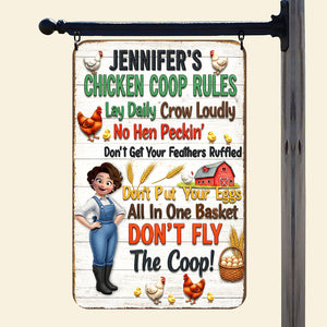 Chicken Coop Rules Metal Sign – Personalized Gifts For Farm Girls 02naqn241125-Homacus