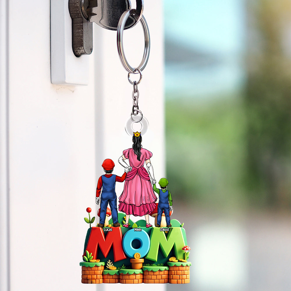 Mushroom Mom Keychain Personalized Gifts For Mom 03TOTN240425PA-Homacus