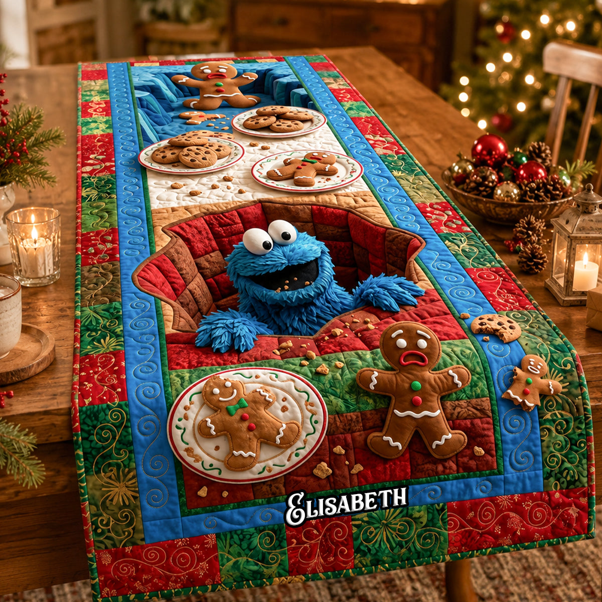 Crumb-Snatcher And Great Cookies Quilted Table Runner - Personalized Christmas Gifts 03qhdh210826-Homacus