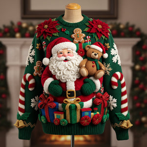 Adorable Santa Claus Ugly Sweater - Gifts For Christmas 09PALU031125-Homacus