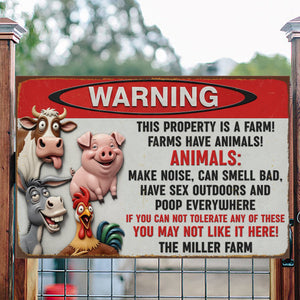 Funny Farm Animals Metal Sign – Personalized Gifts For Farmer 05naqn251125-Homacus