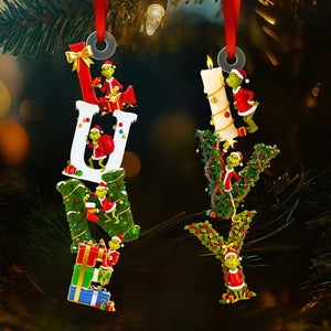 Green Alphabet Letter Ornament - Personalized Christmas Gifts 02ohdt231025-Homacus