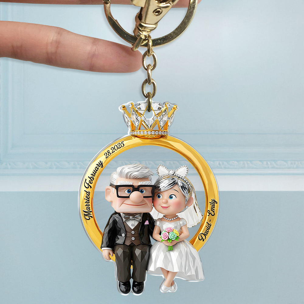 Couple Ring Shape Keychain Personalized Gifts For Couple 02ohpu280525-Homacus