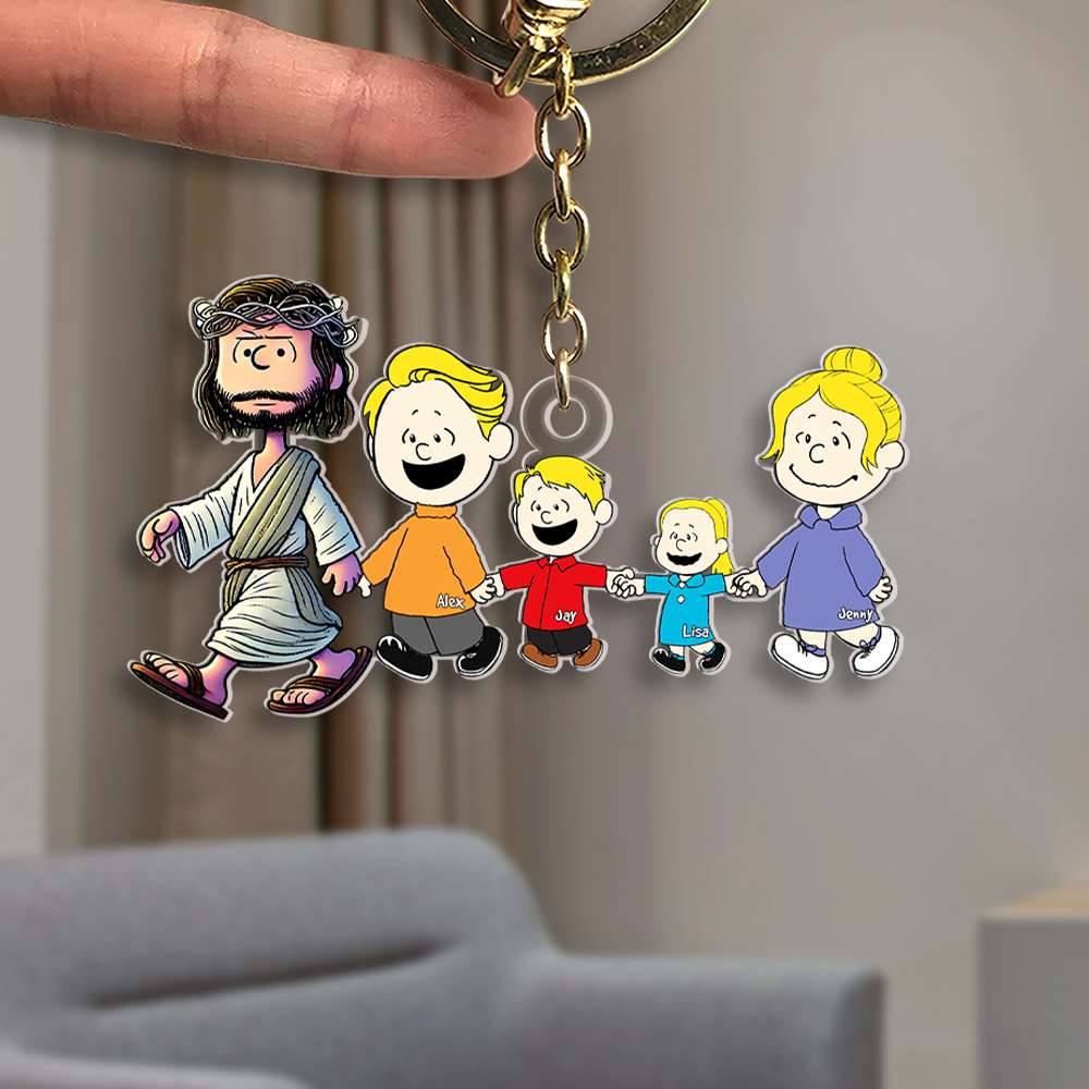 Personalized Gifts For Christian Family Keychain Jesus Family 01OHMH080125DA-Homacus