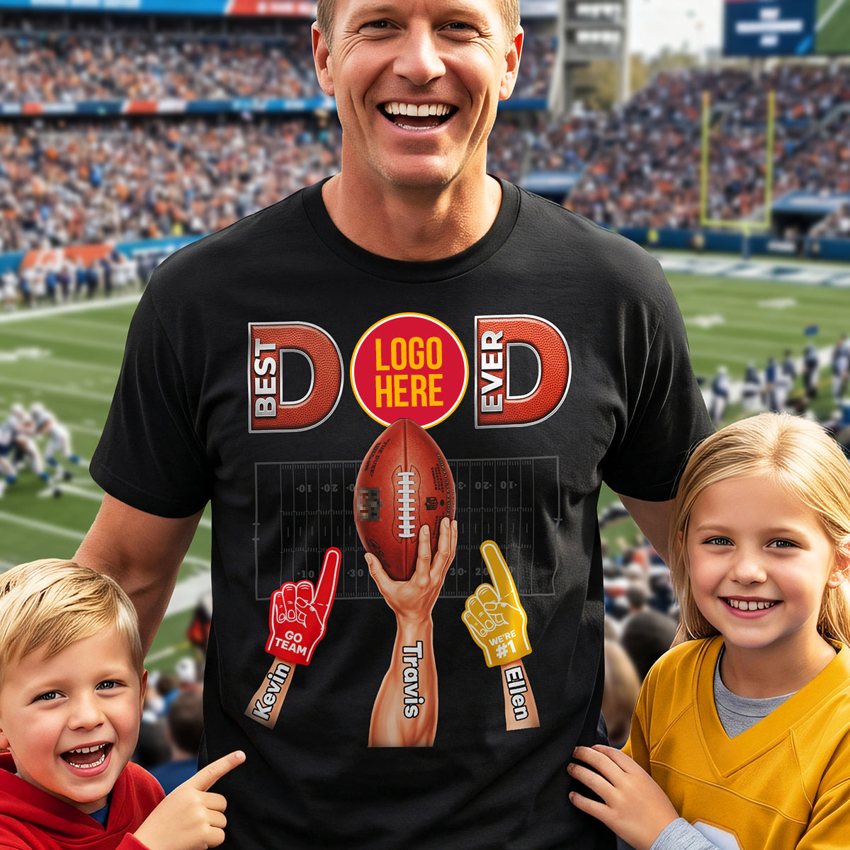 Sport Lover Dad And Kids Shirt - Personalized Gifts For Father's Day Shirt 01HUTA230526-Homacus