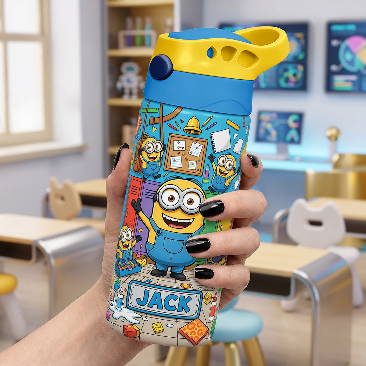 Back To School Kid Tumbler - Personalized Gifts For Kid Cartoon 12oz Colorful Kid Tumbler 06HATA290726-Homacus