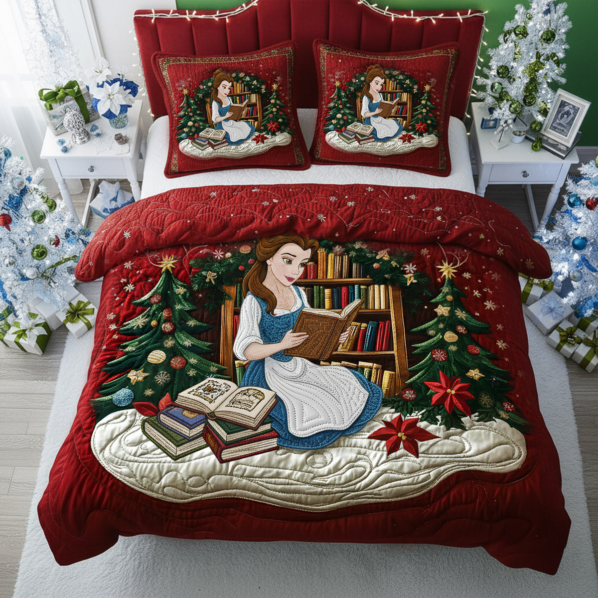 Holiday Reading Nook Quilt Set Special Line - Personalized Christmas Gift For Book Lovers 04NALU080925-Homacus