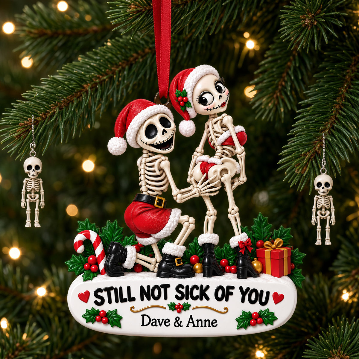 Fun Skeleton Couple Ornament, Personalized Gifts For Couple 03qhlu160926-Homacus