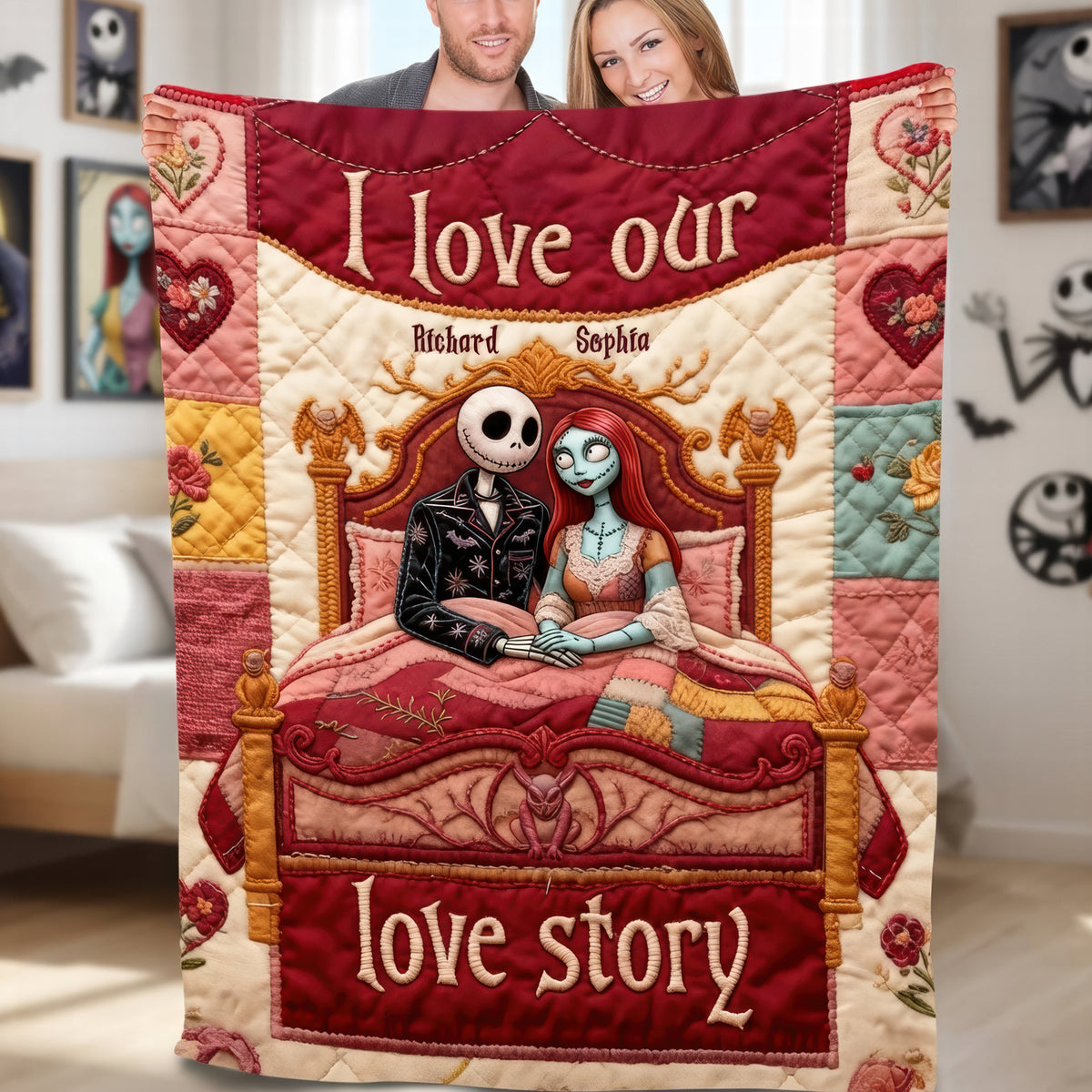 Gothic Couple Blanket - Personalized Gifts For Couple 02toqn080126-Homacus