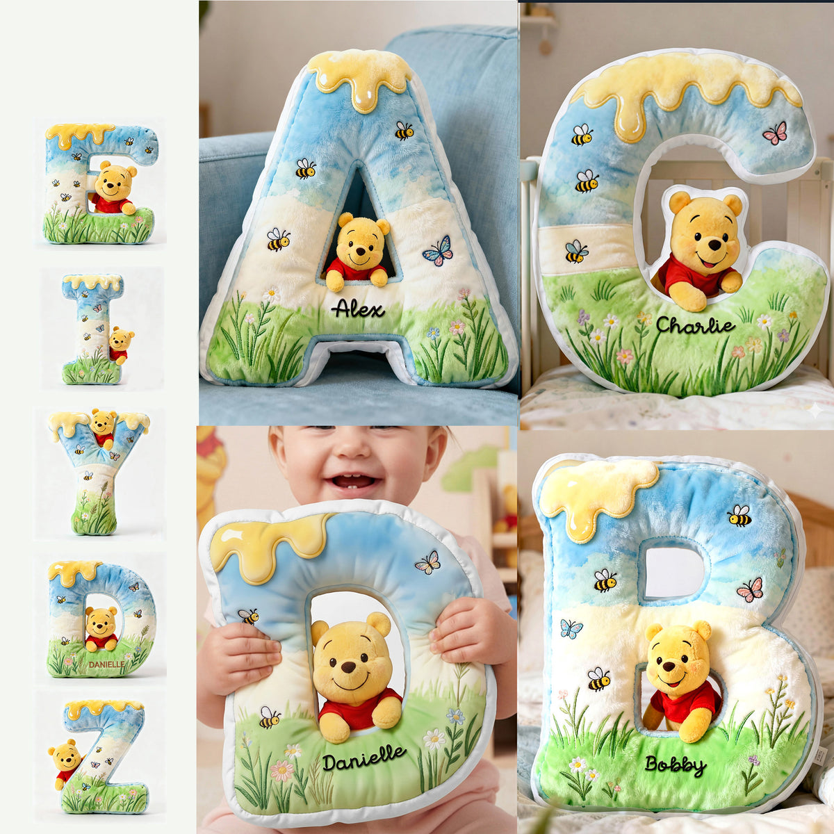 Cute Initial Letter Alphabet Custom Shape Pillow, Personalized Gifts For Kids 03qhmg181125-Homacus