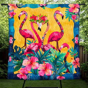 Personalized Gifts For Christmas Flamingo Quilt Bed Set 04HUPU051124-Homacus