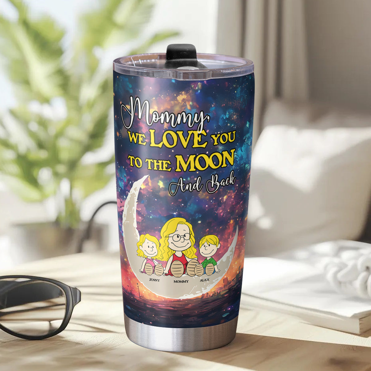 Personalized Gifts For Mom Tumbler We Love You To The Moon And Back 03KAMH270225PA-Homacus