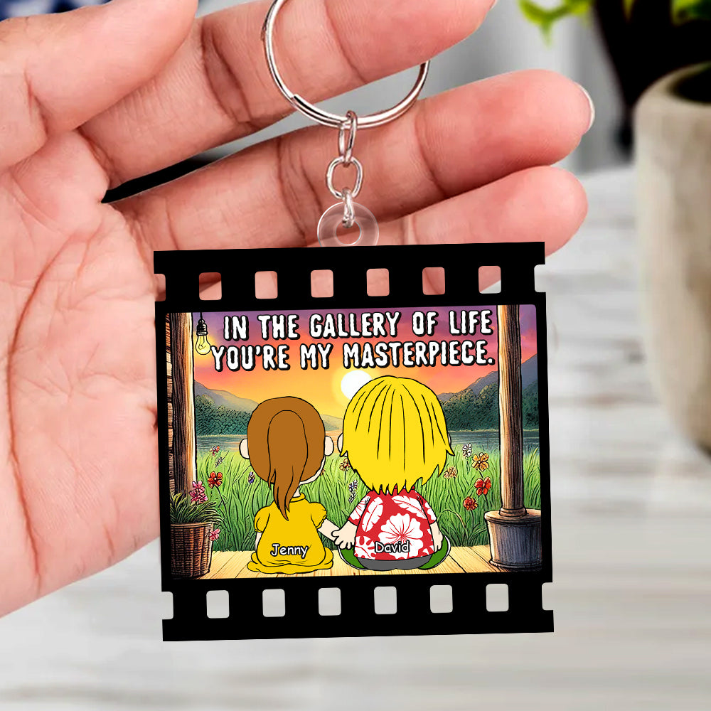 Personalized Gifts For Couple Keychain 02totn191224hg In The Gallery Of Life You're My Masterpiece-Homacus