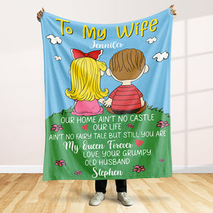 Personalized Gift For Couple Blanket Cartoon Characters 03TOQN021224HG-Homacus